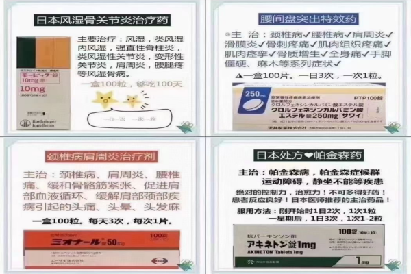 日本风湿关节炎药|腰椎间盘突出药|颈椎病肩周炎药|帕金森药
